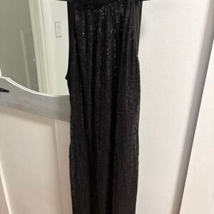 Black sequin maxi dress #partydress'